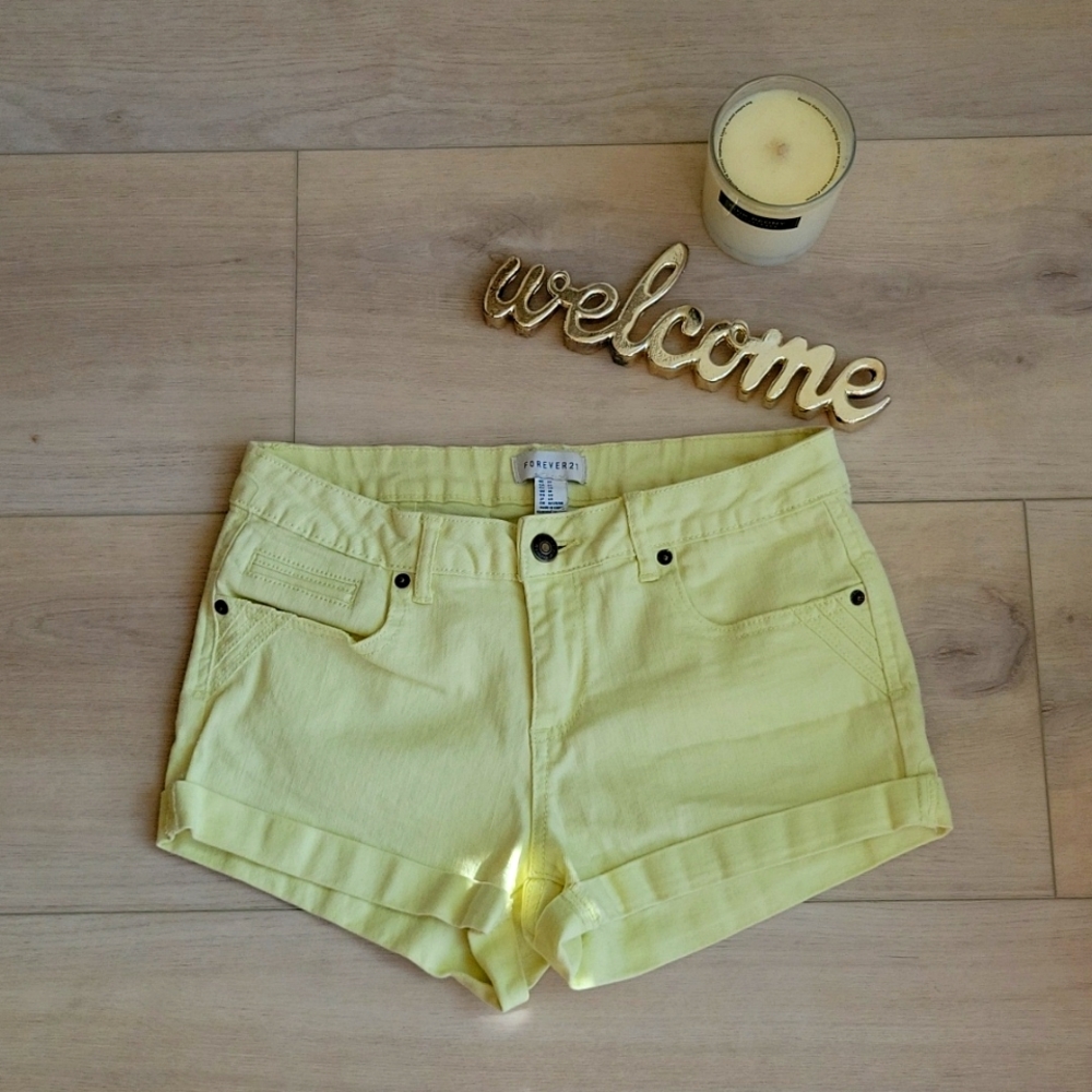 Forever 21 Yellow Denim Shorts‎ 💛